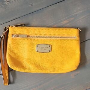 Michael Kors Yellow Leather Wristlet
